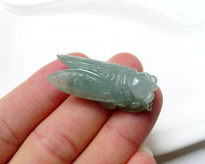翔发珠宝 缅甸玉器批发 天然a货 金蝉翡翠吊坠 精雕玉禅 正品